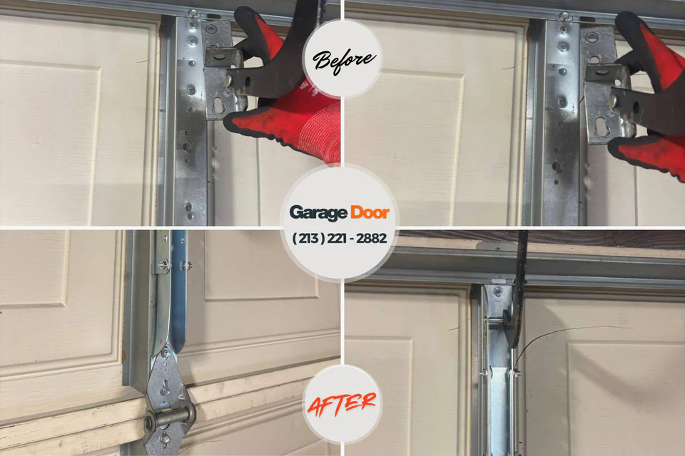 Before and after: garage door repair Kenwood Estates, FL